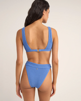 The Rhythm Womens Isla Rib Tall Tri Bikini Top in Cornflower