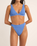 The Rhythm Womens Isla Rib Tall Tri Bikini Top in Cornflower