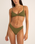 The Rhythm Womens Isla Rib Ring Front Trilete Bikini Top in Ivy