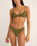 The Rhythm Womens Isla Rib Ring Front Trilete Bikini Top in Ivy