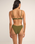 The Rhythm Womens Isla Rib Ring Front Trilete Bikini Top in Ivy