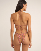 The Rhythm Womens Marie Floral Slide Tri Bikini Top in Pink