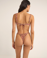 The Rhythm Womens Marie Floral Soft Strap Balconette Bikini Top in Pink