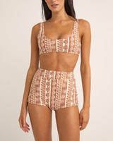 The Rhythm Womens Seafarer Crop Bikini Top in Brown