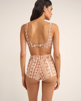 The Rhythm Womens Seafarer Crop Bikini Top in Brown