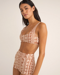 The Rhythm Womens Seafarer Crop Bikini Top in Brown