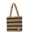 Sol Stripe Crochet Tote Bag in Black