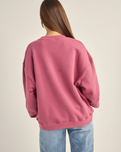 The Rhythm Womens College Crew Neck Sweatshirt in Berry