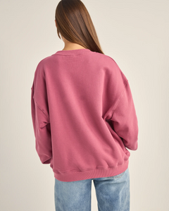 The Rhythm Womens College Crew Neck Sweatshirt in Berry