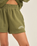 The Rhythm Womens College Fleece Walkshorts in Olive