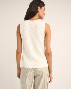 The Rhythm Womens Adele Longline Knit Vest in White