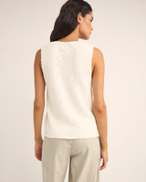 The Rhythm Womens Adele Longline Knit Vest in White