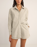 The Rhythm Womens Valley Stripe Oversized Shirt in Ivy