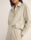 The Rhythm Womens Valley Stripe Oversized Shirt in Ivy