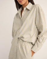 The Rhythm Womens Valley Stripe Oversized Shirt in Ivy