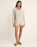The Rhythm Womens Valley Stripe Oversized Shirt in Ivy