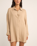 The Rhythm Womens Sun Ray Shirt Dress in Sand