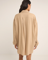 The Rhythm Womens Sun Ray Shirt Dress in Sand