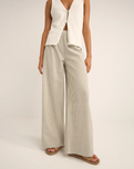 The Rhythm Womens Valley Stripe Wide Leg Trousers in Ivy