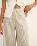 The Rhythm Womens Valley Stripe Wide Leg Trousers in Ivy