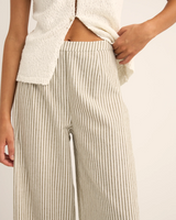 The Rhythm Womens Valley Stripe Wide Leg Trousers in Ivy