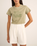 The Rhythm Womens Beachcomber Crop Crew T-Shirt in Ivy