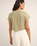 The Rhythm Womens Beachcomber Crop Crew T-Shirt in Ivy