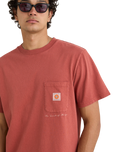The Rhythm Mens Vintage Pocket T-Shirt in Vintage Clay