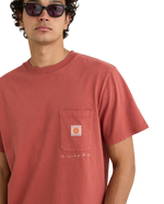 The Rhythm Mens Vintage Pocket T-Shirt in Vintage Clay