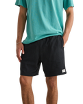The Rhythm Mens Textured Linen Walkshorts in Black