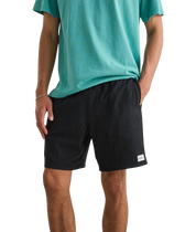 The Rhythm Mens Textured Linen Walkshorts in Black