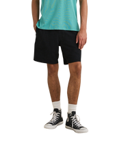 The Rhythm Mens Textured Linen Walkshorts in Black