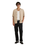 The Rhythm Mens Linen Jam Trousers in Black