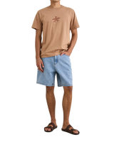 The Rhythm Mens Toby Denim Walkshorts in Stone Wash