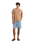 The Rhythm Mens Toby Denim Walkshorts in Stone Wash