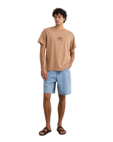 The Rhythm Mens Toby Denim Walkshorts in Stone Wash