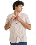 The Rhythm Mens Mosaic Shirt in Tobacco