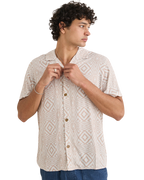 The Rhythm Mens Mosaic Shirt in Tobacco