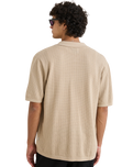The Rhythm Mens Textured Knit Shirt in Stone