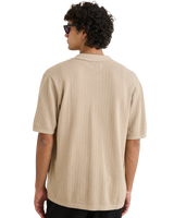 The Rhythm Mens Textured Knit Shirt in Stone
