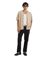 The Rhythm Mens Textured Knit Shirt in Stone