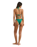 Pacific Rib Tie Side High Cut Bikini Bottoms in Green