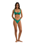 Pacific Rib Soft Side Holiday Bikini Bottoms in Green