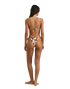 Melia Floral Gathered Tie Side Itsy Bikini Bottoms in Chocolate