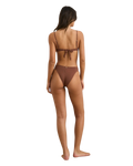 Lily Rib Soft Side Holiday Bikini Bottoms in Chocolate