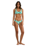 Fern Crop Bikini Top in Green