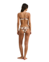 Melia Floral Tie Front Bandeau Bikini Top in Chocolate