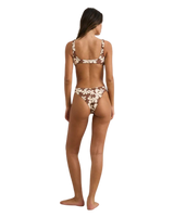 Melia Floral Twist Front Bikini Top in Chocolate
