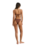 Lily Rib Balconette Bikini Top in Chocolate