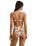 Melia Floral Tie Front One Piece Swimsuit in Chocolate